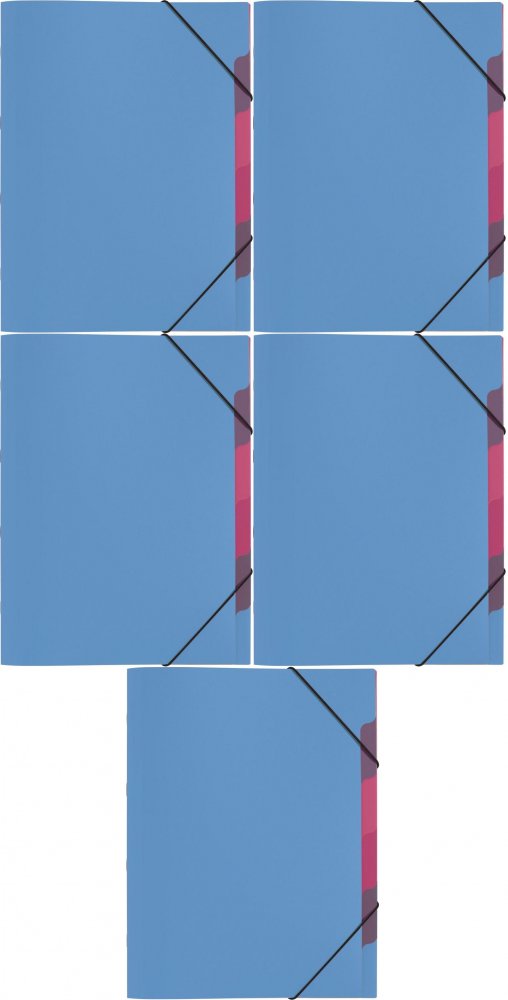 5x Teczka z przegródkami Pagna, A4, 5 przekładek, jasny niebieski