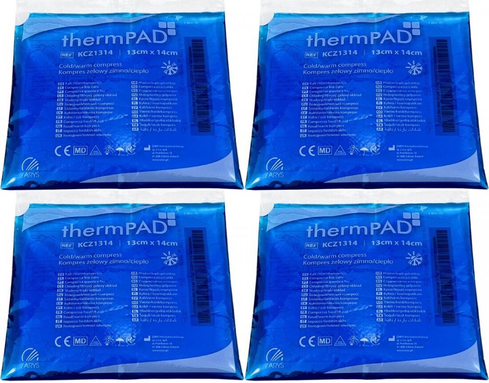 4x Kompres żelowy ciepło-zimno, 13x14cm, 1 sztuka