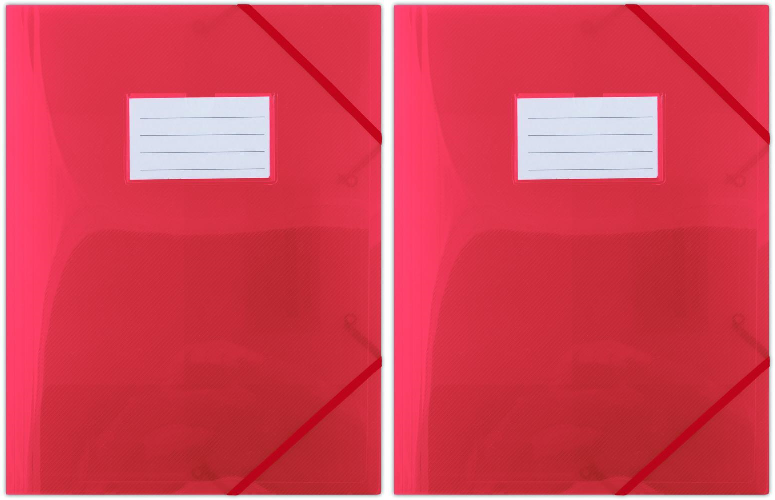 2x teczka plastikowa z narożną gumką Donau, A4, czerwony