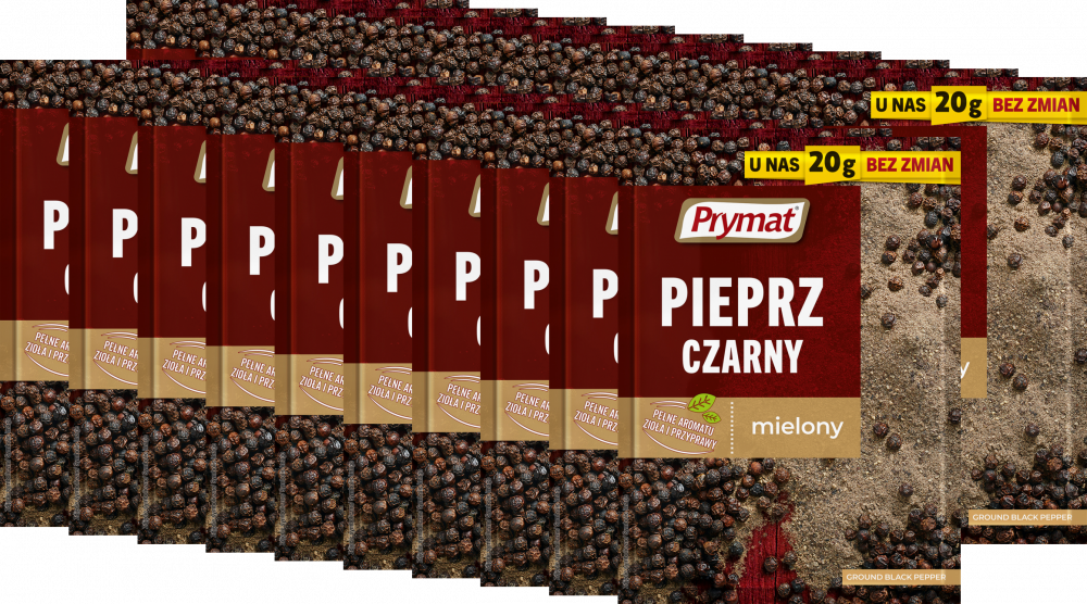 20x Pieprz czarny mielony Prymat, 20g