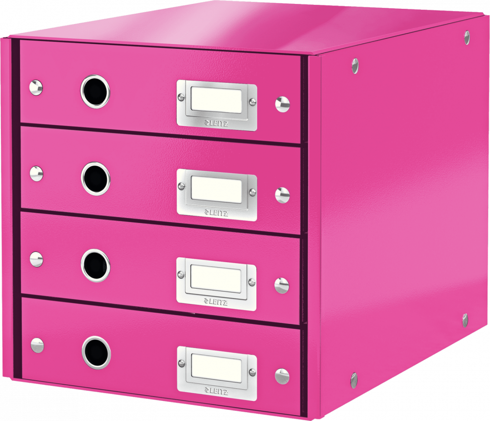 Pojemnik Leitz Click & Store Wow, z 4 szufladami, A4, różowy