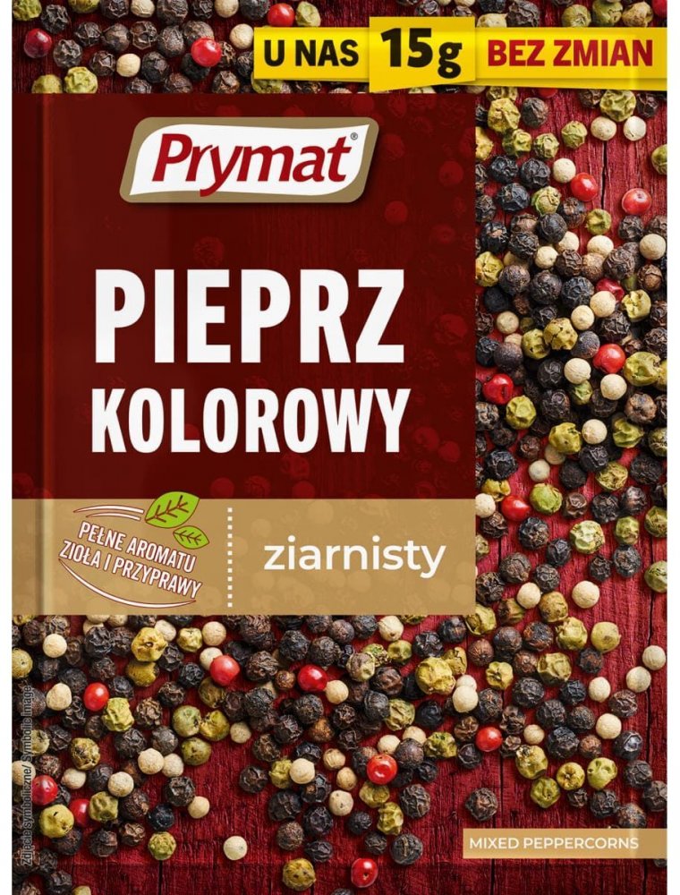 Pieprz kolorowy ziarnisty Prymat, 15g