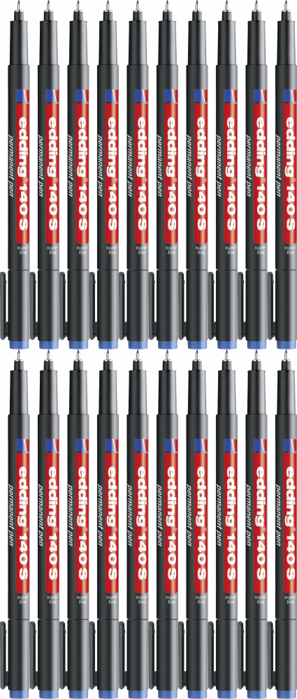 20x Foliopis permanentny edding 140S, okrągła, 0.3mm, niebieski