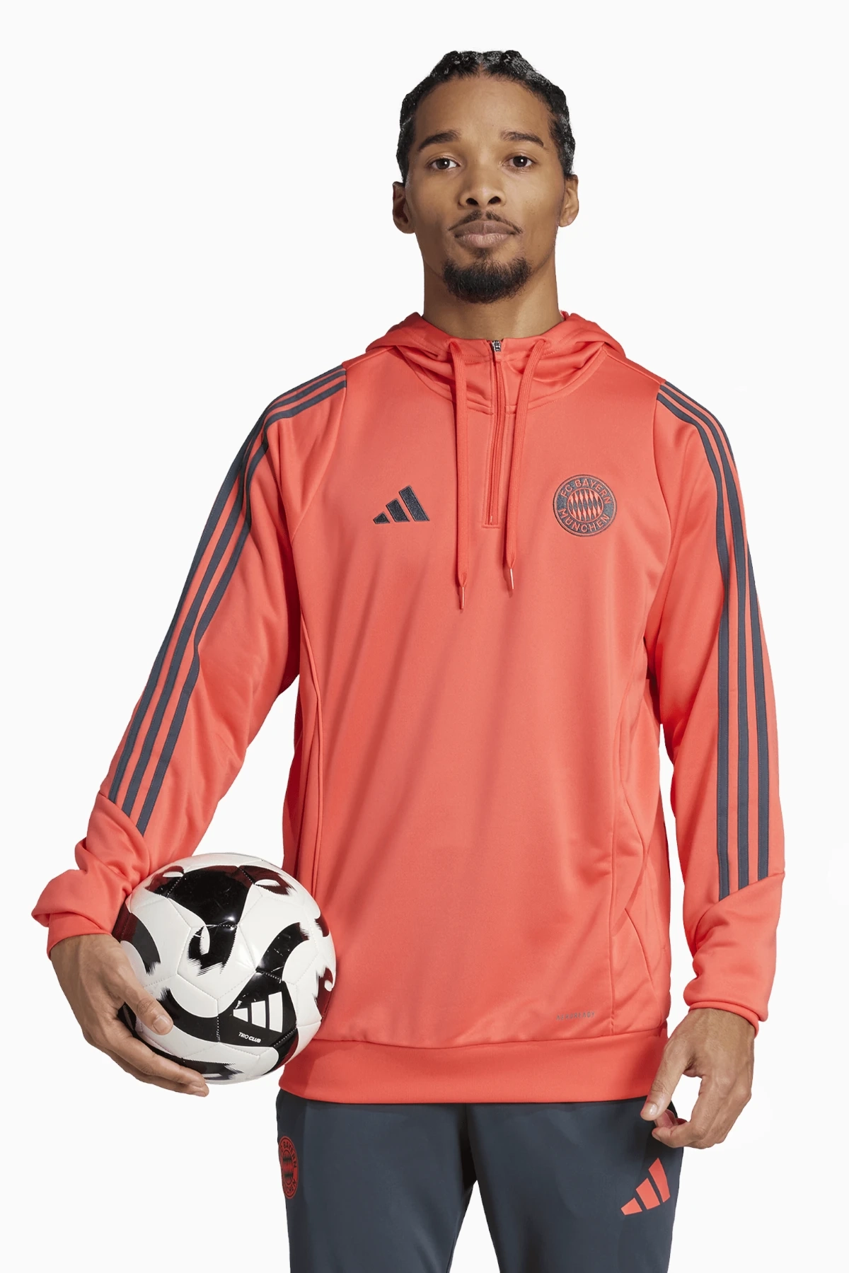 Bluza z kapturem adidas FC Bayern 25/26 Competition Training - Czerwony