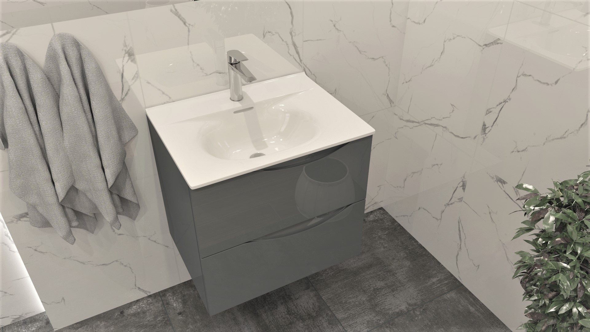 LaVita Kolorado umywalka 81x46,5 cm meblowa prostokątna biały połysk