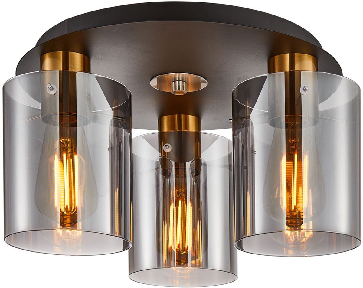 Italux Sardo lampa podsufitowa 3x40 W mosiądz-szara SPL-5581-3SC-BRO-SG