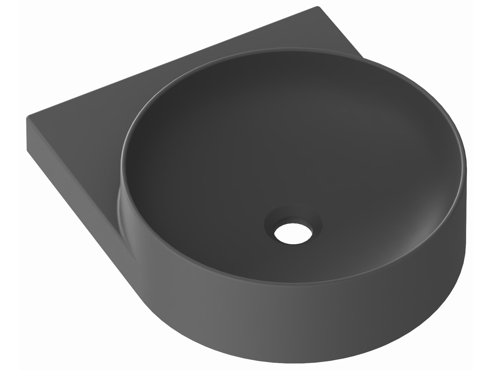 Ravak Yard umywalka 50x40,5 cm półokrągła ścienna antracyt XJX03240002