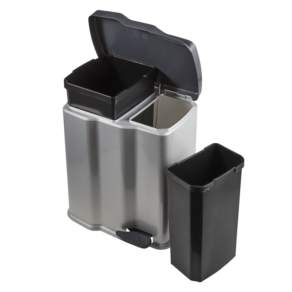 Keeeper Gunnar sortownik na odpady 22 l z pedałem jasnosrebrny 1030016000000 - Wysyłka w 24h