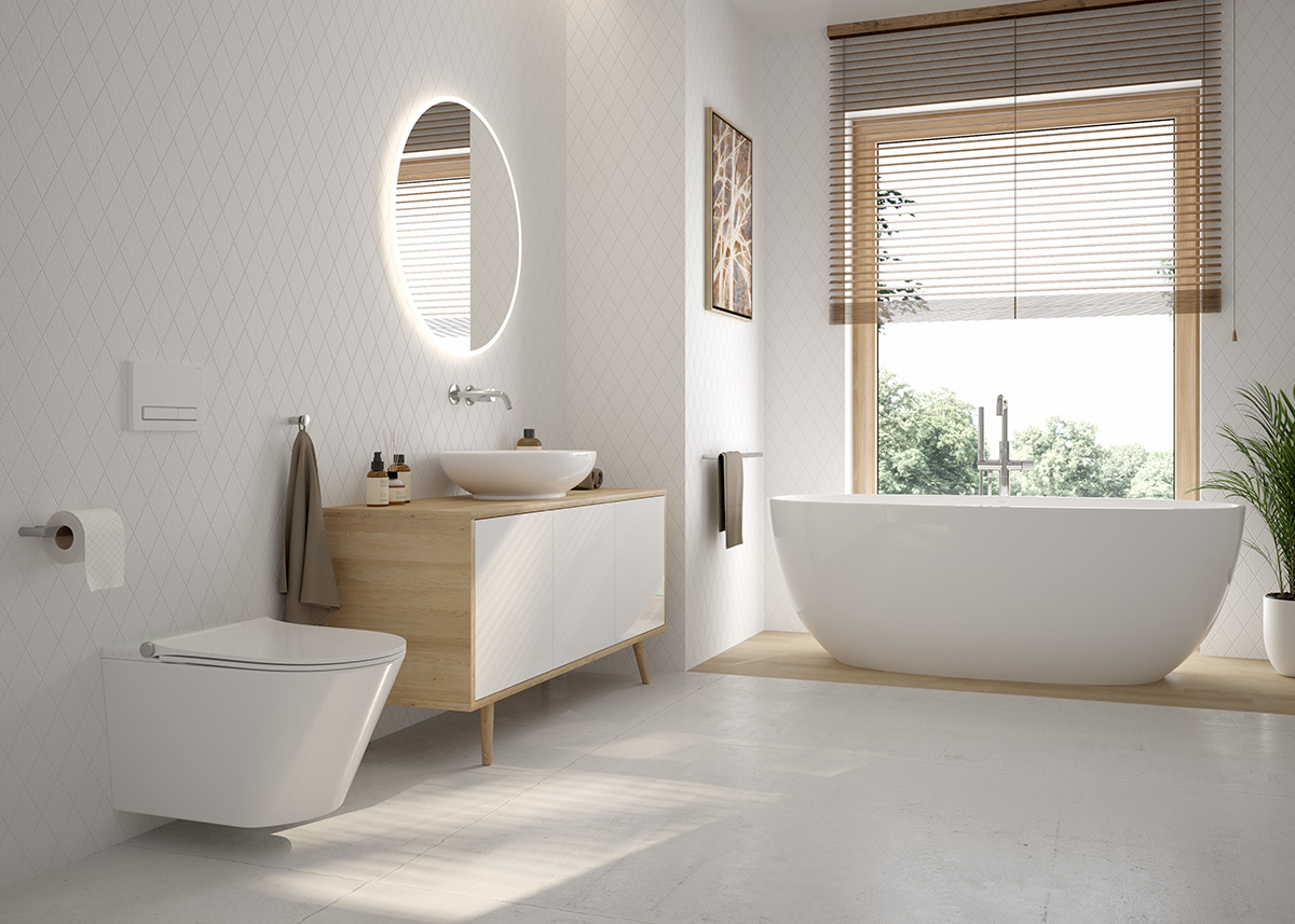 Oltens Torne przycisk spłukujący do WC biały/chrom/biały 57200000 - Wysyłka w 24h