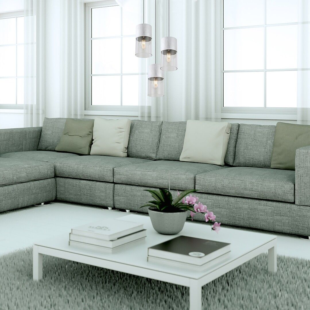 Rabalux Zelkova lampa wisząca 3x40W aluminium szczotkowane/przezroczysty 3155