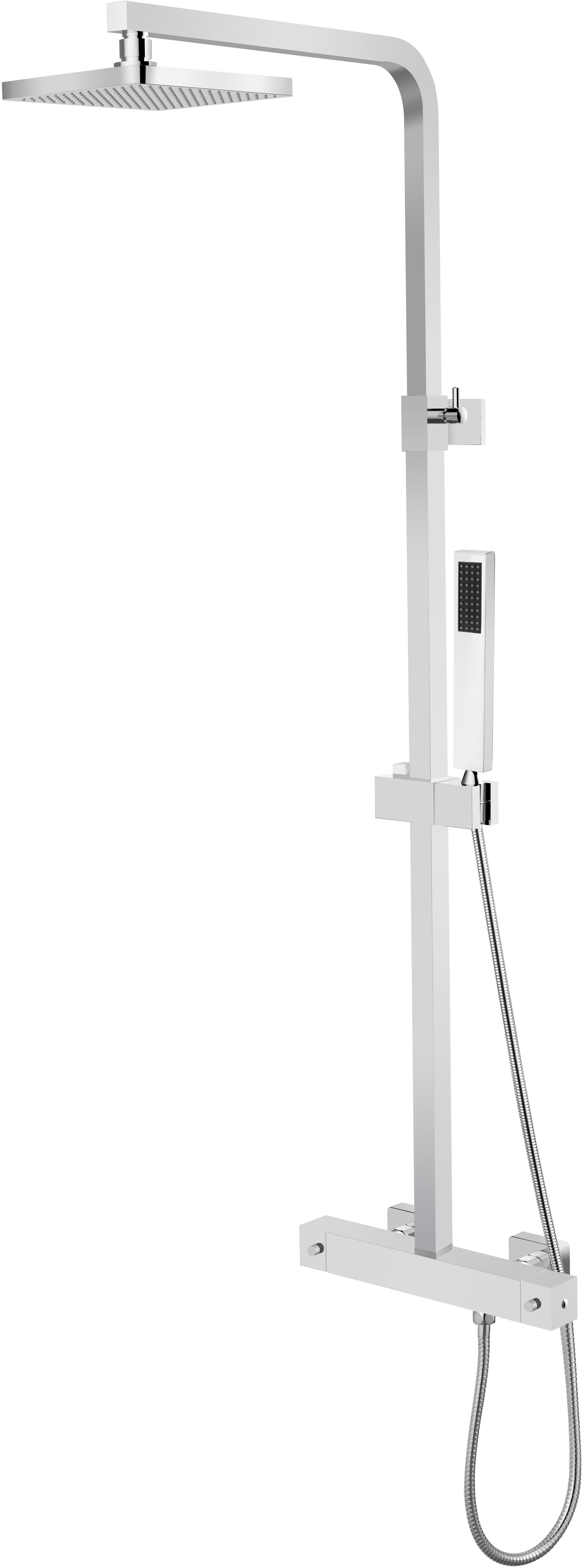 Besco Modern Varium zestaw prysznicowy termostatyczny z deszczownicą chrom BP-MVT-CH