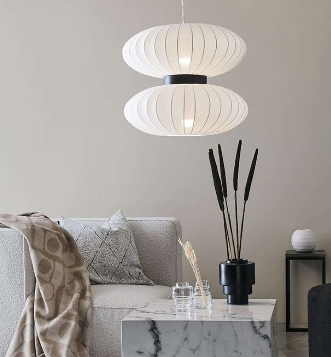 Markslöjd Daburu lampa wisząca 2x40W biało/czarna 108113