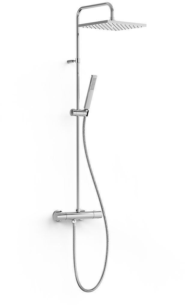 Tres Over-Wall zestaw prysznicowy ścienny termostatyczny z deszczownicą chrom 19039317