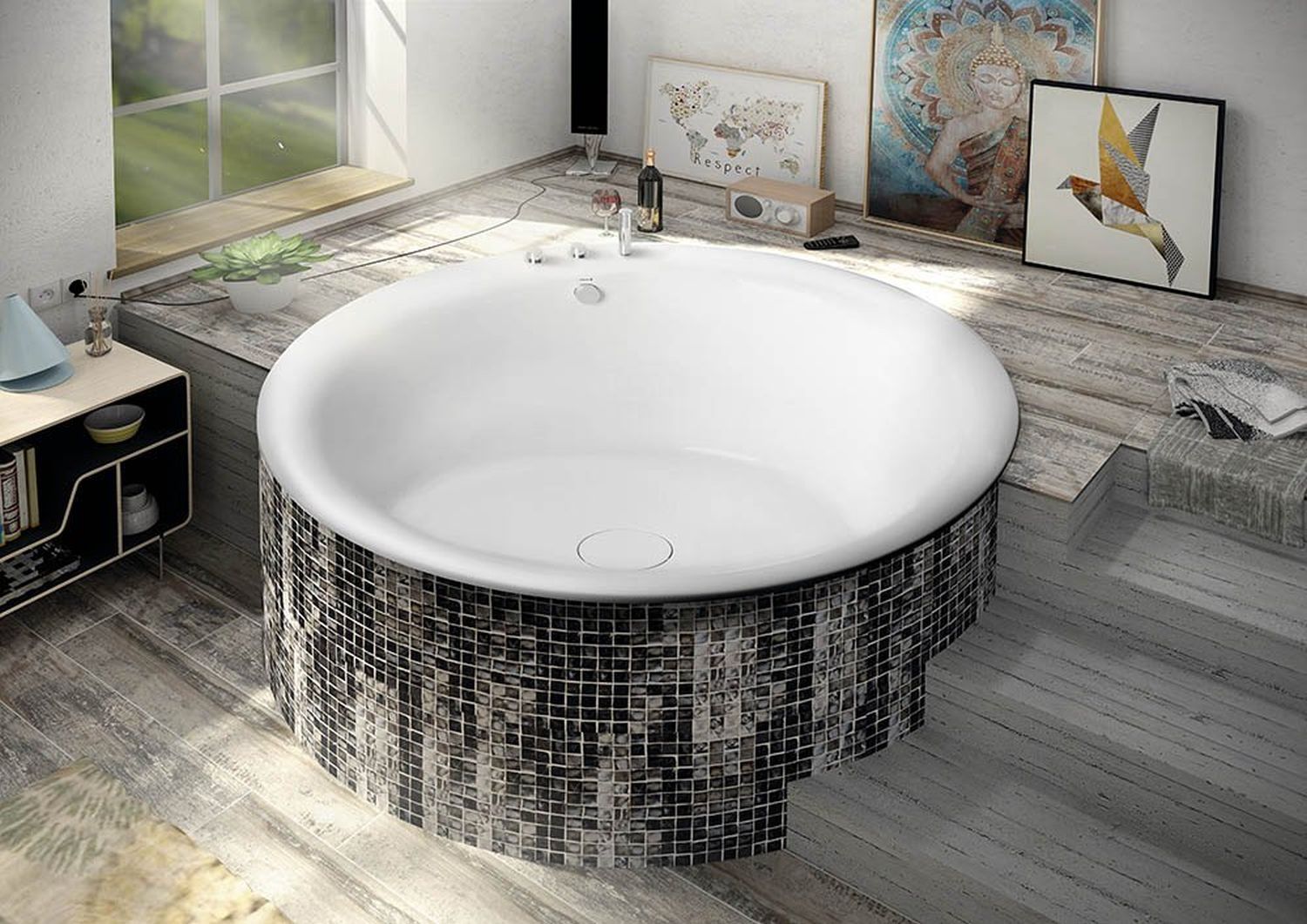 Polysan Oblo wanna okrągła 165 cm ze stelażem biała 72840