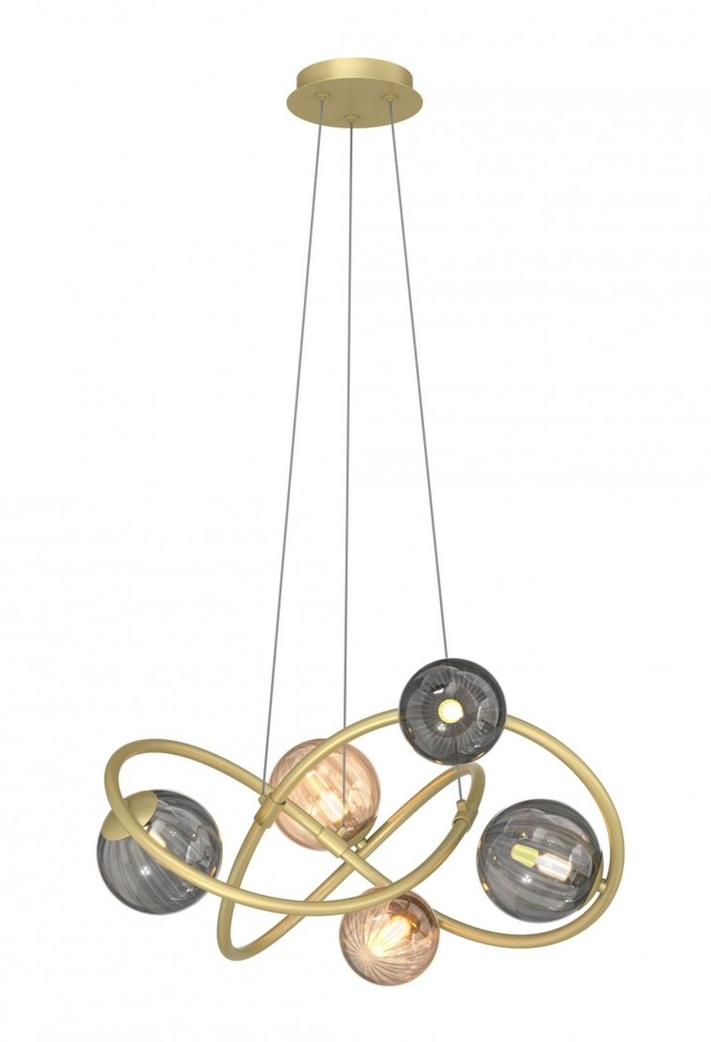 Zuma Line Arlon lampa wisząca 5x3,5W złoty/szary/bursztynowy MD4922-5-EGBDN
