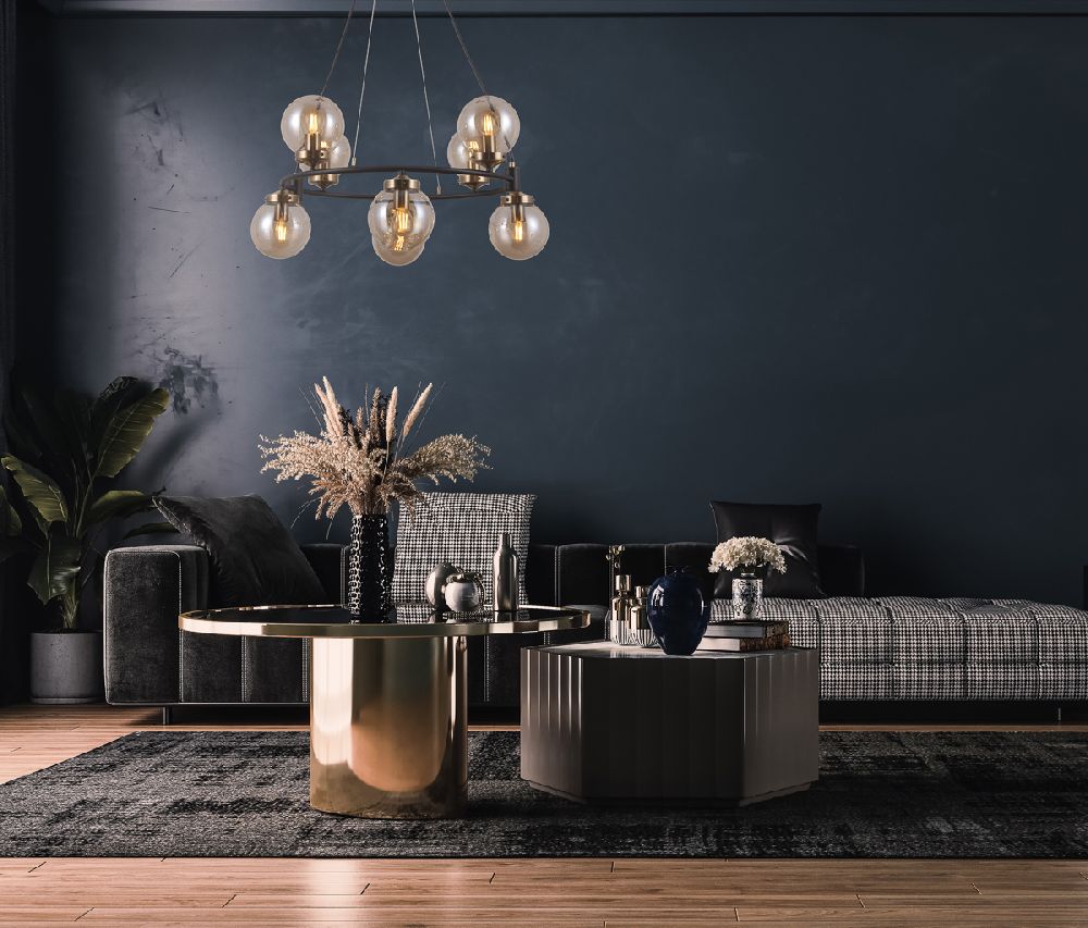 Italux Galvez lampa wisząca 8x5 W mosiądz PND-28622-8A