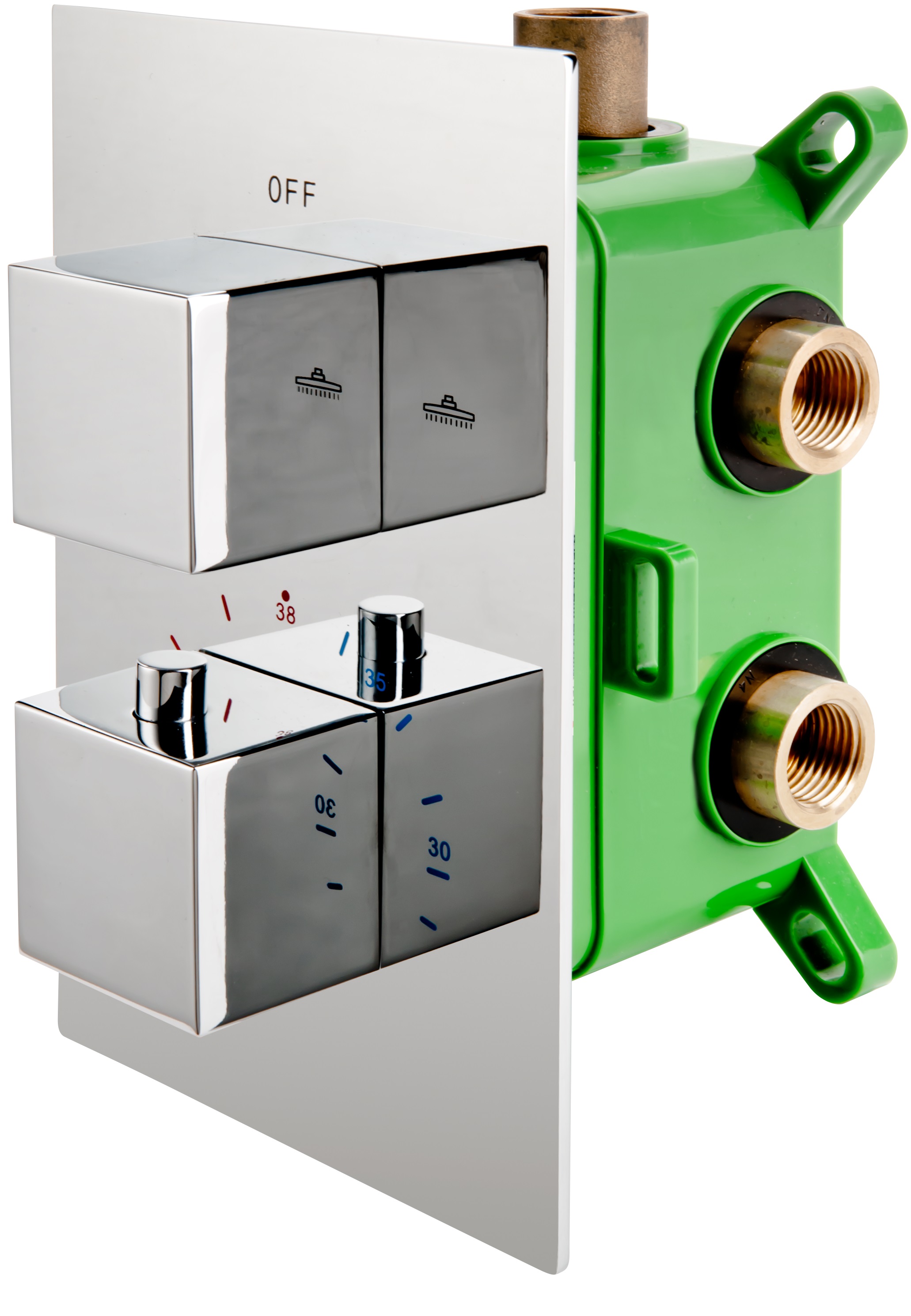 FDesign Stabilla bateria prysznicowa podtynkowa termostatyczna chrom FD1-TS08-7PBOX-11