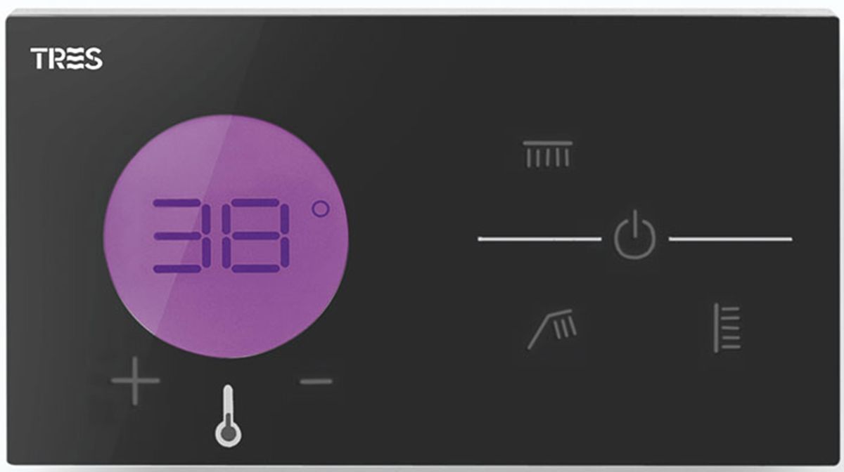 Tres Shower Technology bateria podtynkowa termostatyczna elektroniczna czarny/chrom 49288398