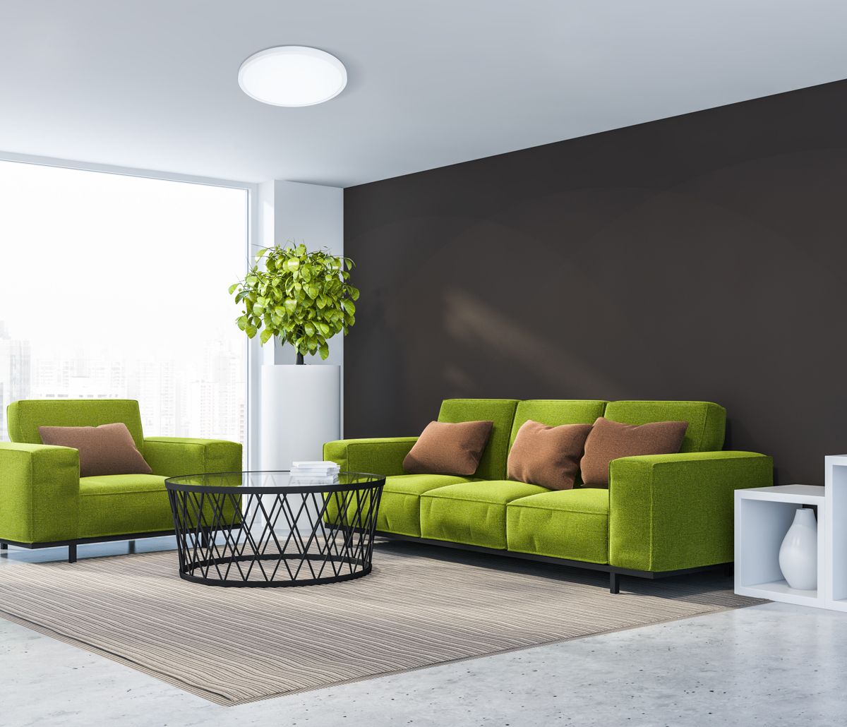 Italux Pelaro plafon 1x30 W biały PLF-7001-400R-WH-4K