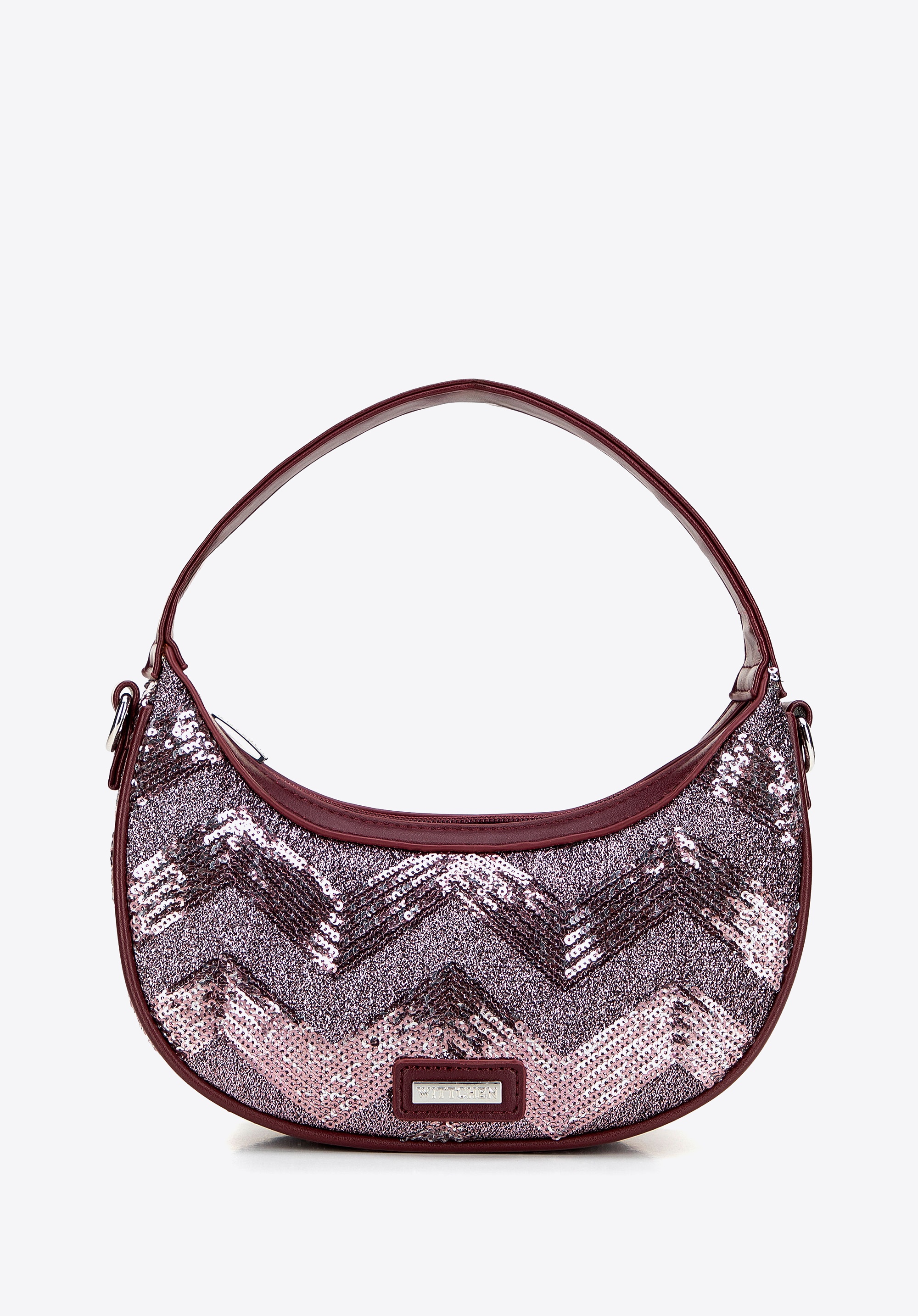 Półokrągła listonoszka z imitacji skóry różowa