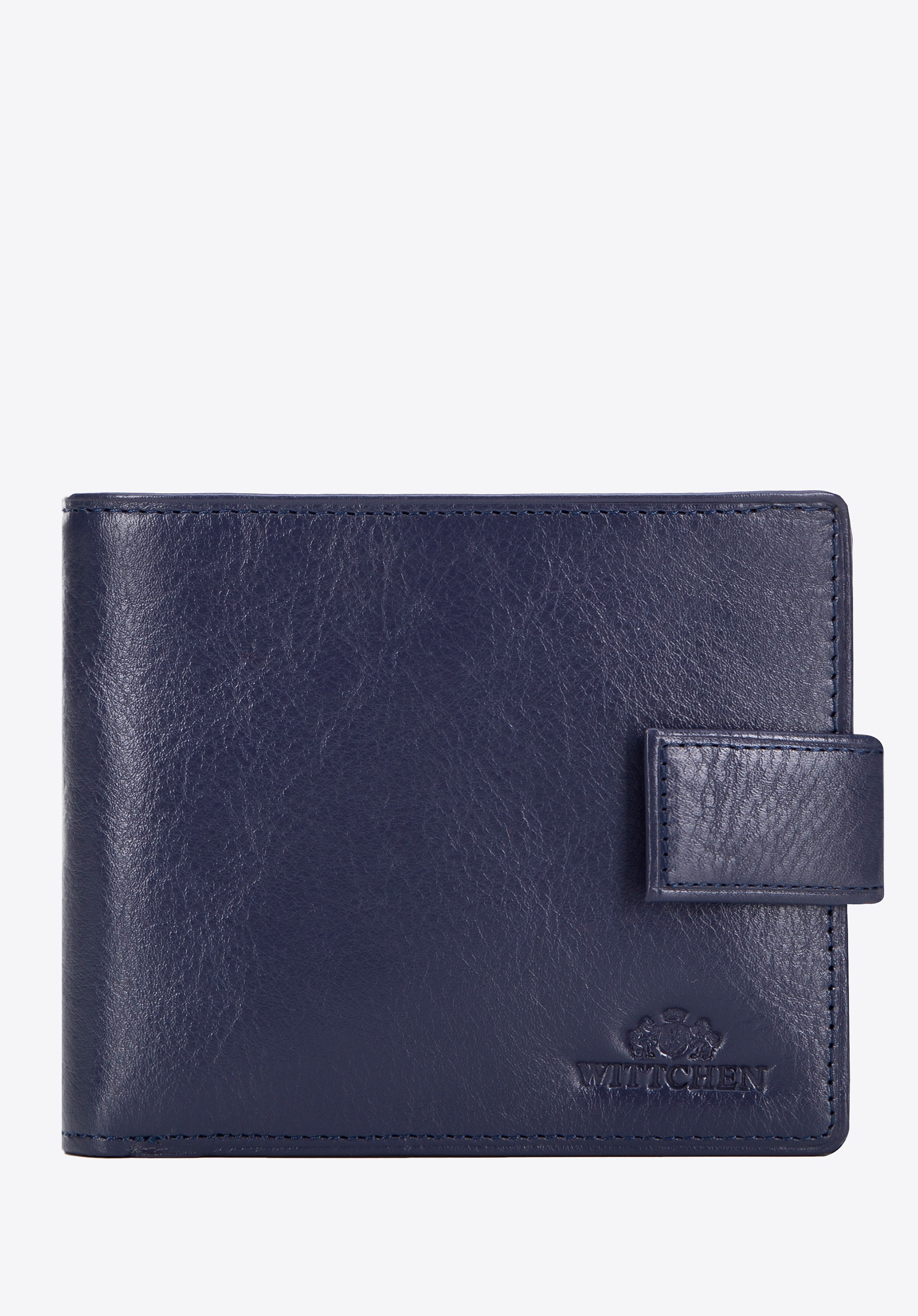 Duży męski portfel ze skóry granatowy