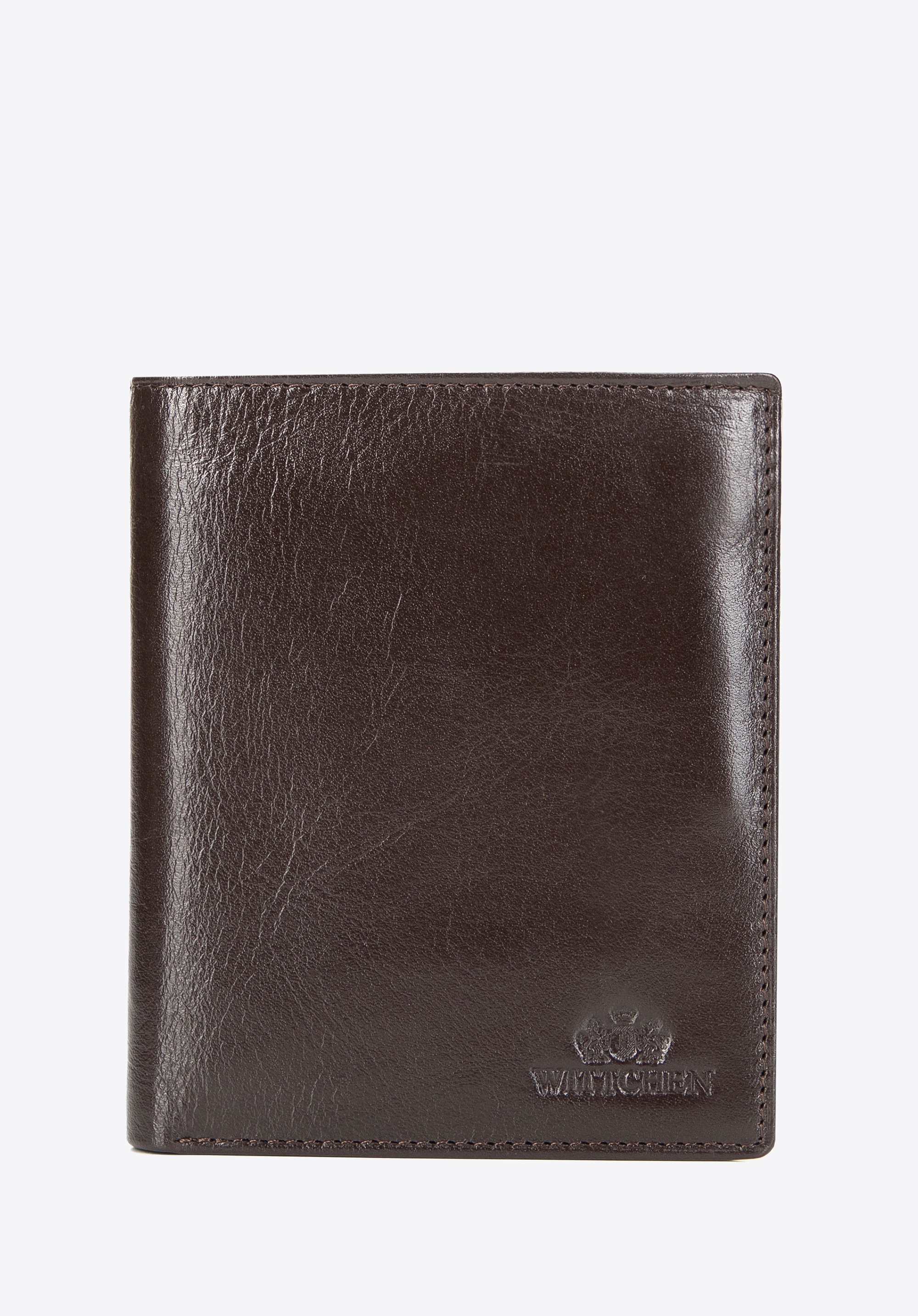 Męski portfel ze skóry prosty duży brązowy