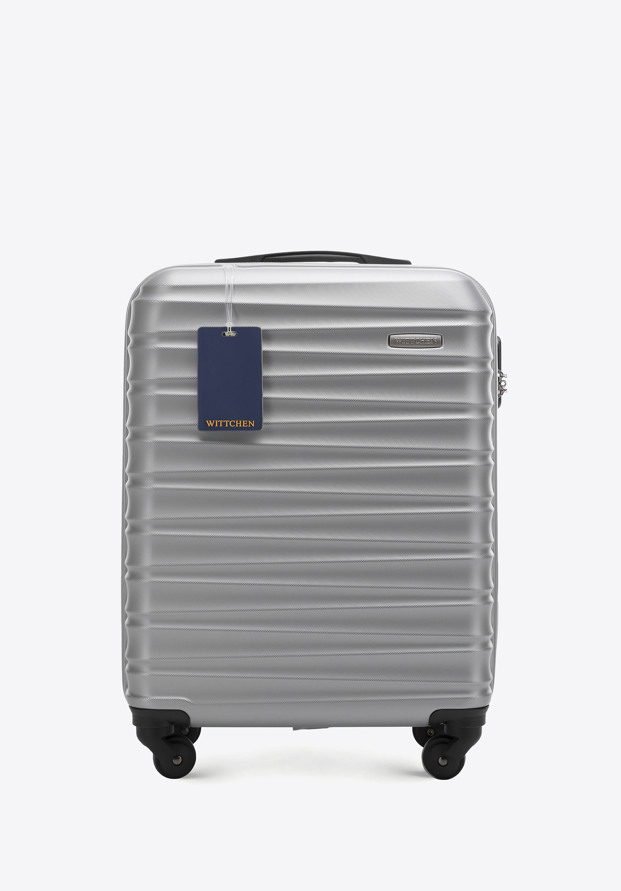 Mała walizka z ABS - u i identyfikator z logo WITTCHEN szara