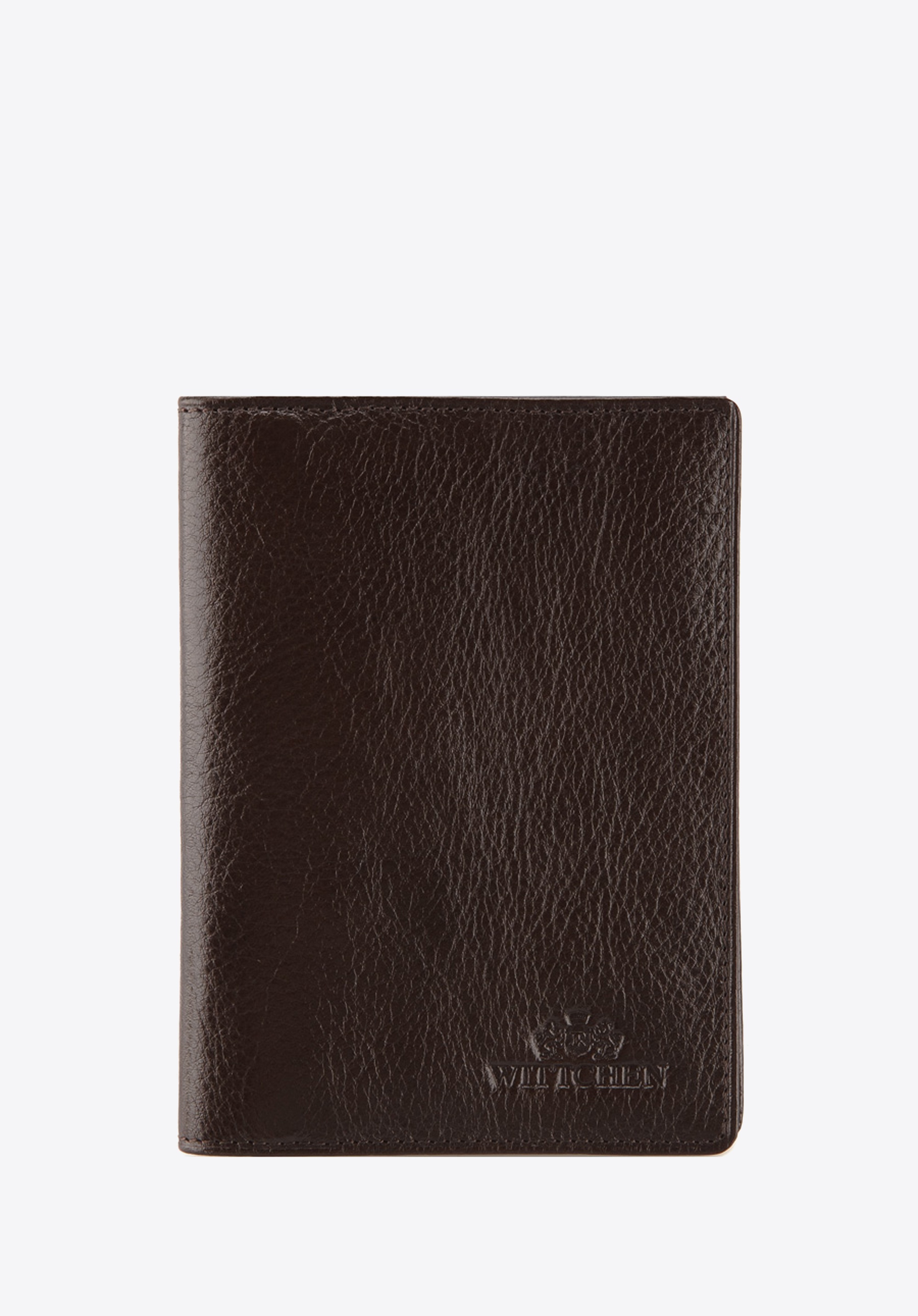 Etui na dokumenty skórzane z kieszenią brązowe