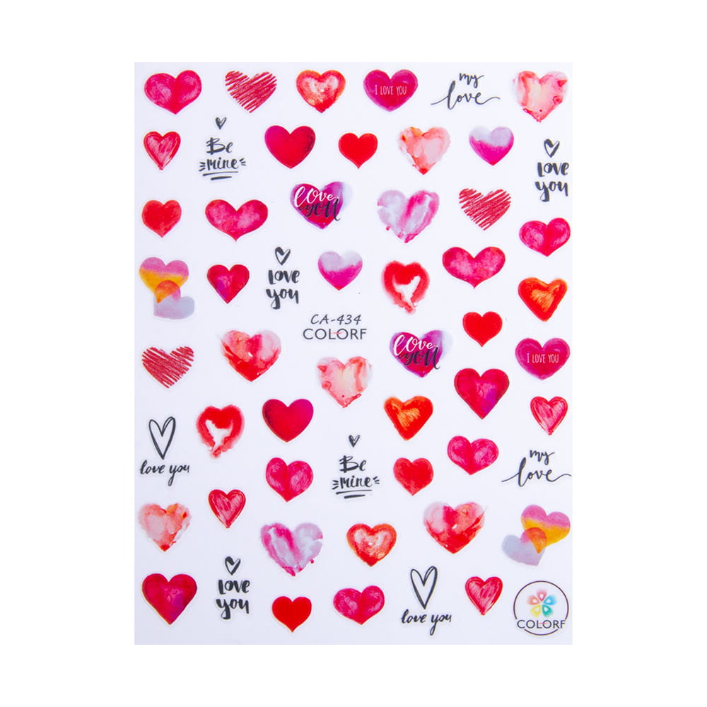 Naklejki do paznokci cienkie samoprzylepne walentynkowe Nr CA-434
