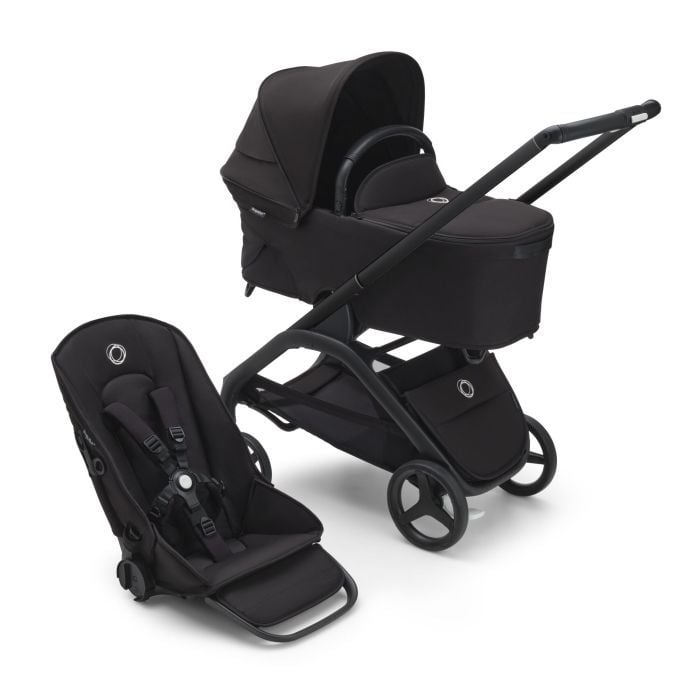 Bugaboo Dragonfly - wózek głęboko-spacerowy 2w1-Black-Midnight Black-Midnight Black
