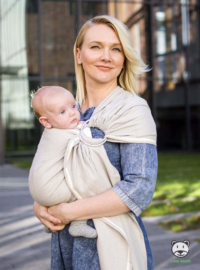 Chusta do noszenia dzieci ADAMANT (naturalna bawełna) - 100% Bawełna, chusta kółkowa, rozmiar: 2,1 m, splot diamentowy