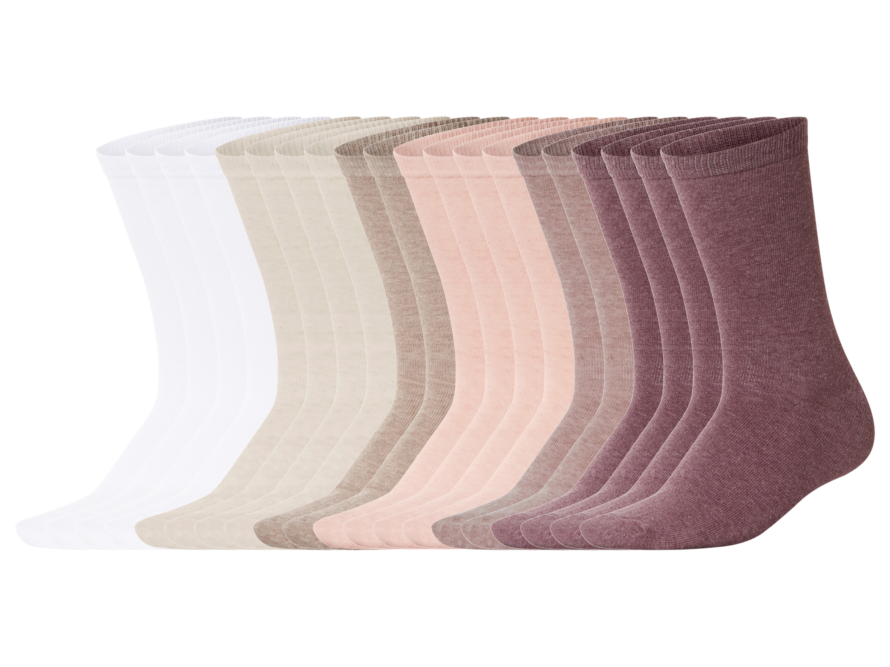 esmara Skarpetki damskie z bawełną, 20 par biały/beżowy/różowy, 35-38