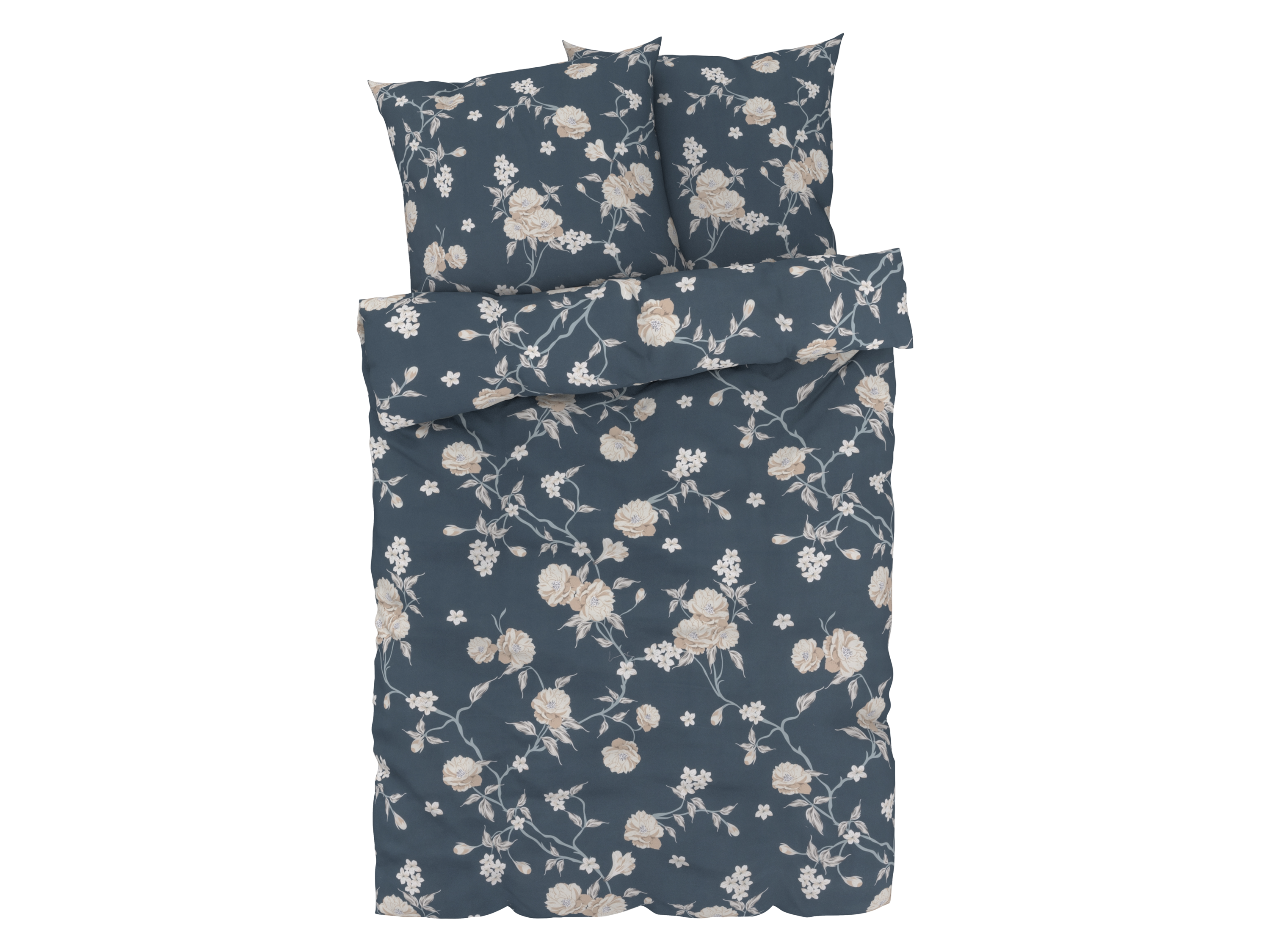 Livarno home Pościel z mikrowłókna satynowego, 160 x 200 cm Granatowy