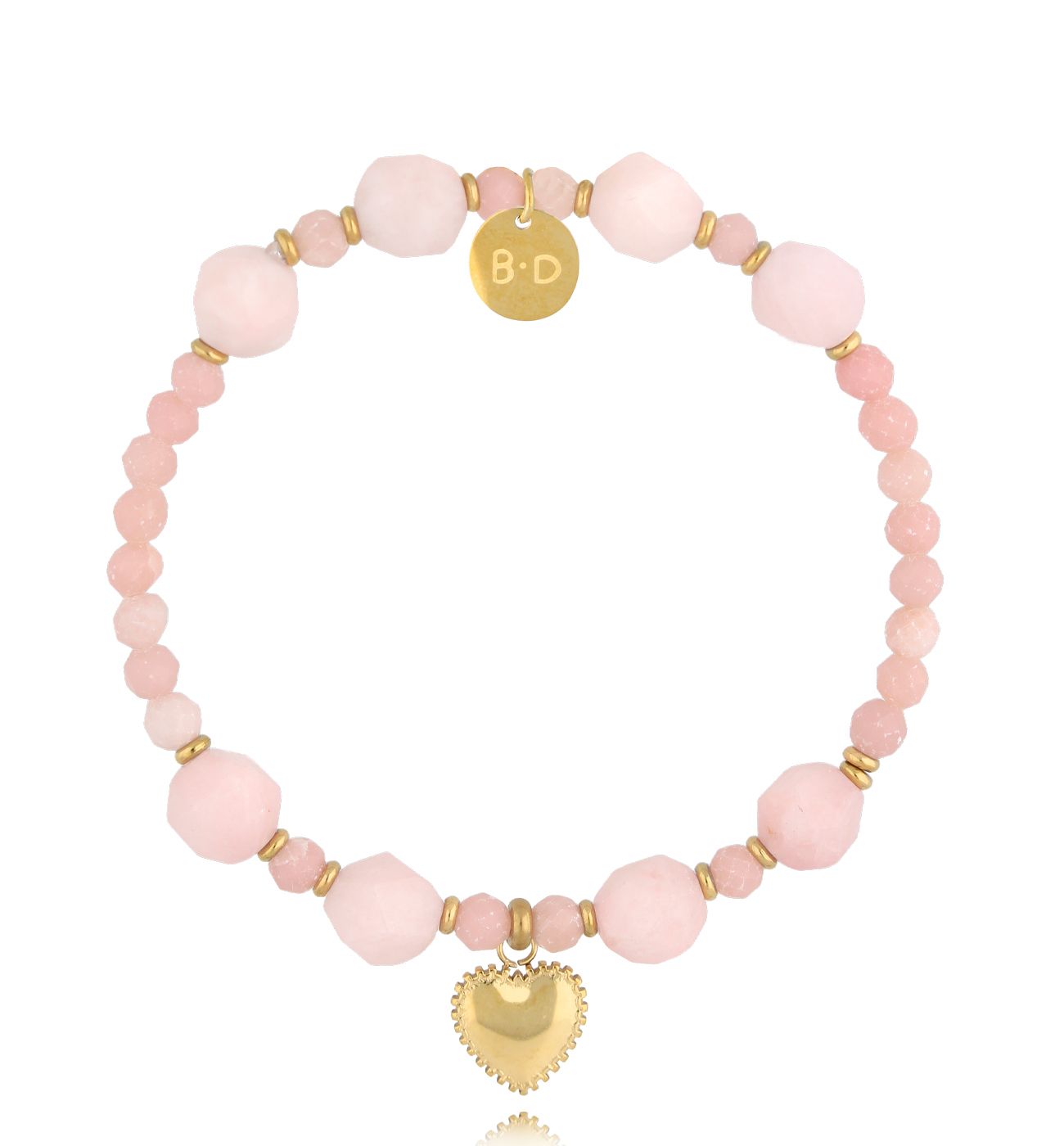 Bransoletka z różowymi opalami i jadeitami BTW2810