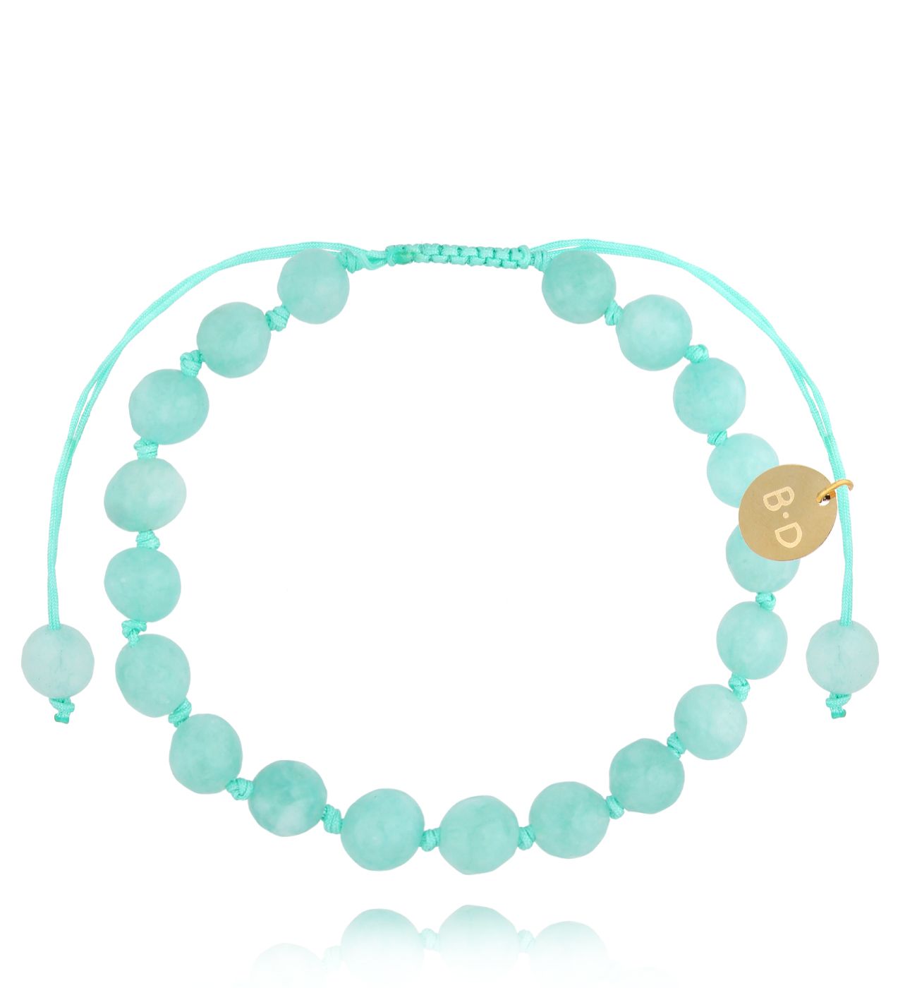 Bransoletka z turkusowymi jadeitami Jade BSH0156 - By Dziubeka