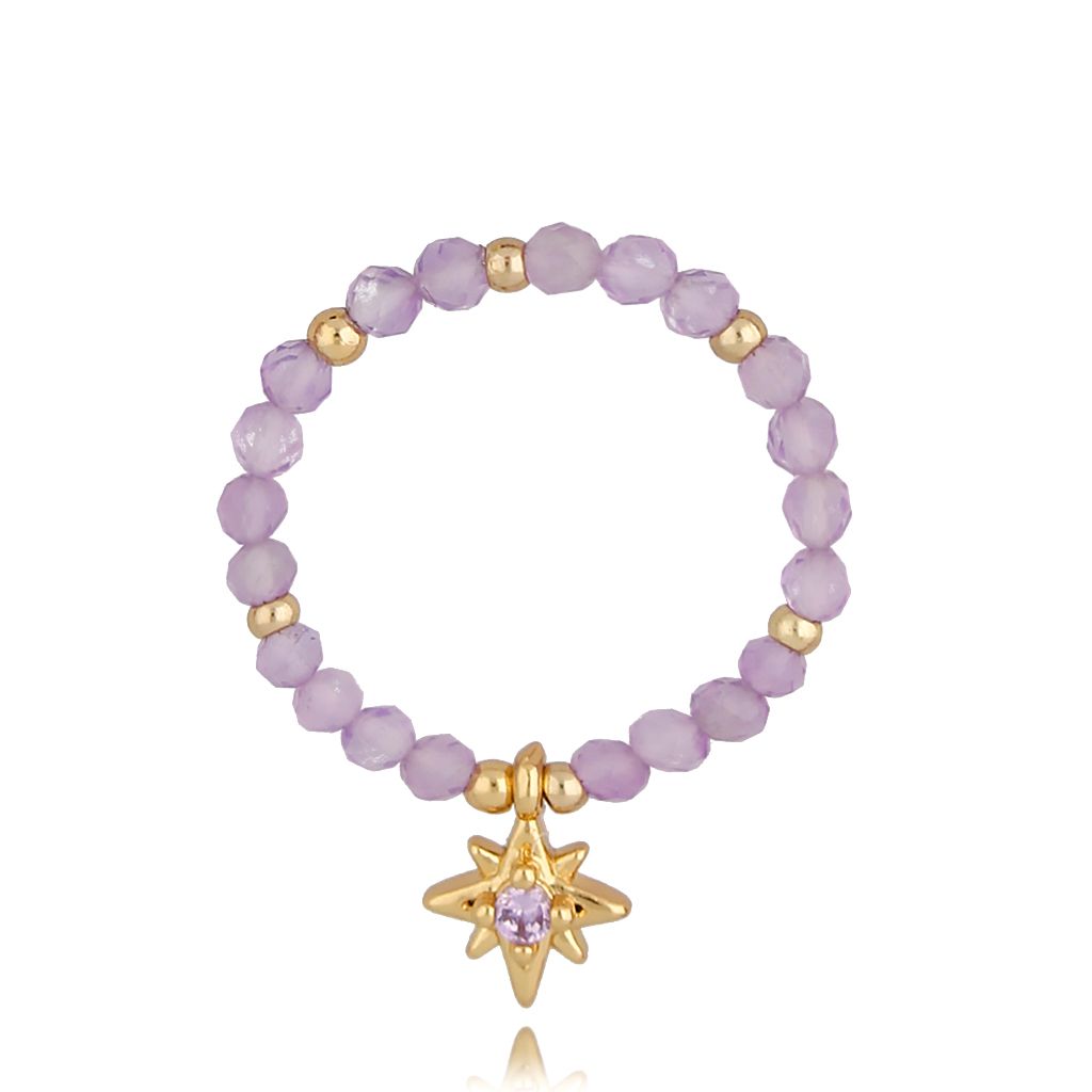 Pierścionek z ametystami Deserve It PSC0283 - By Dziubeka