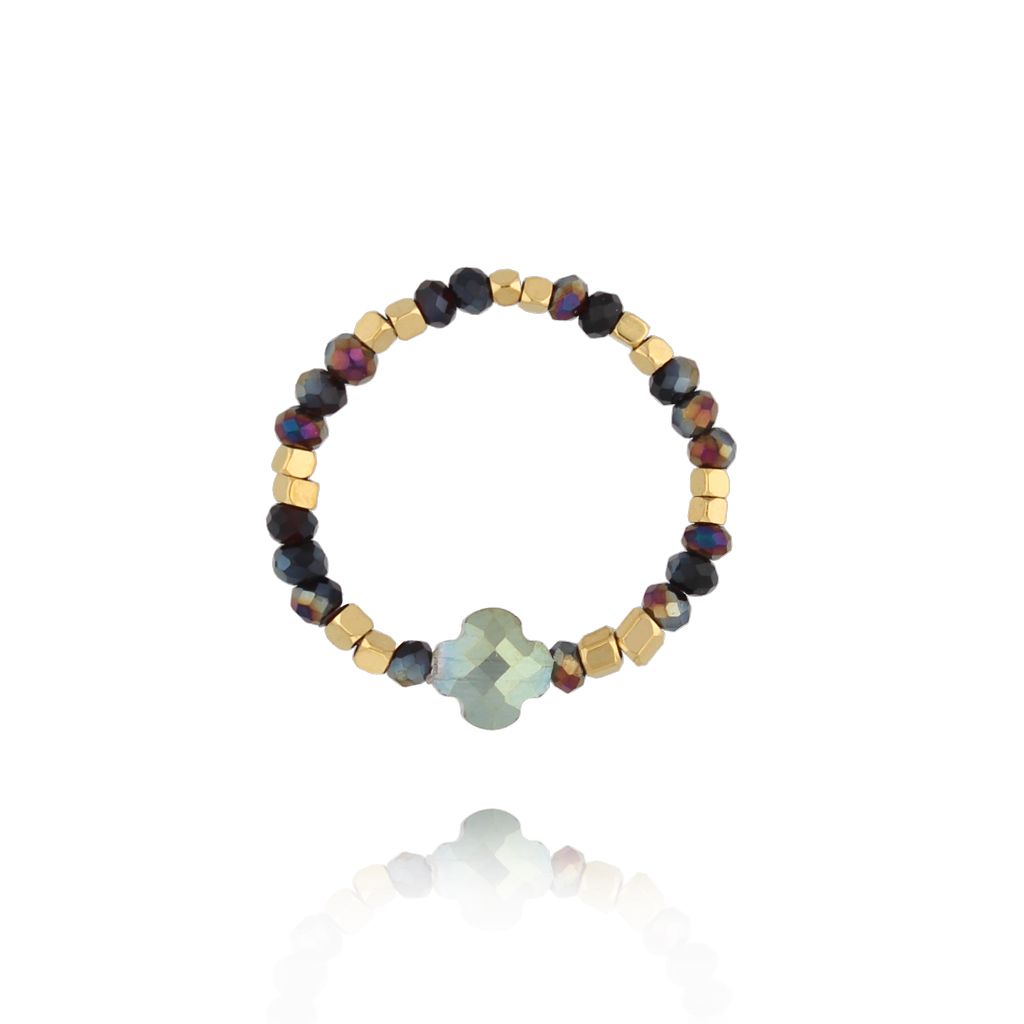 Pierścionek elastyczny z koniczynką PSC0745