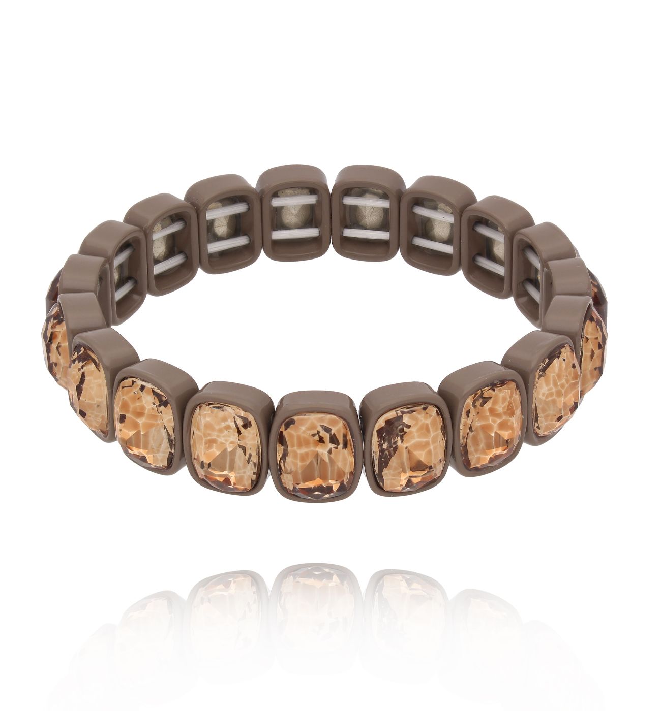 Bransoletka ciemnobrązowa z kryształami BCR0018