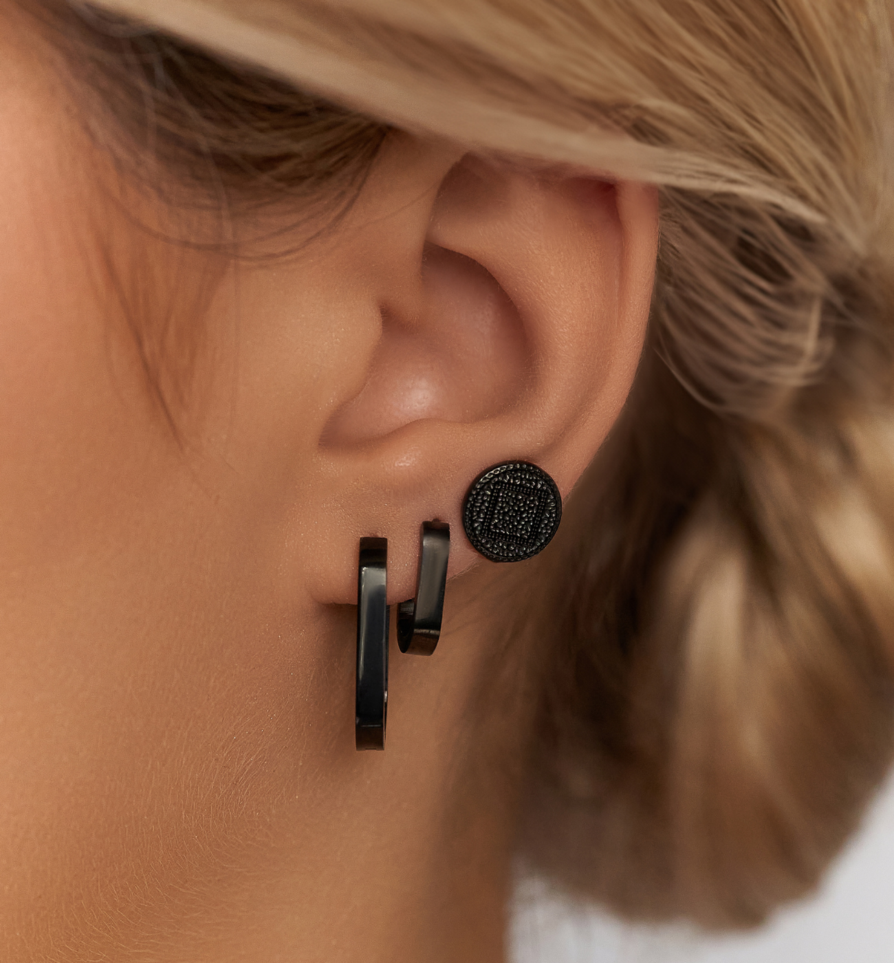 Zestaw czarnych kolczyków Z0504 - By Dziubeka