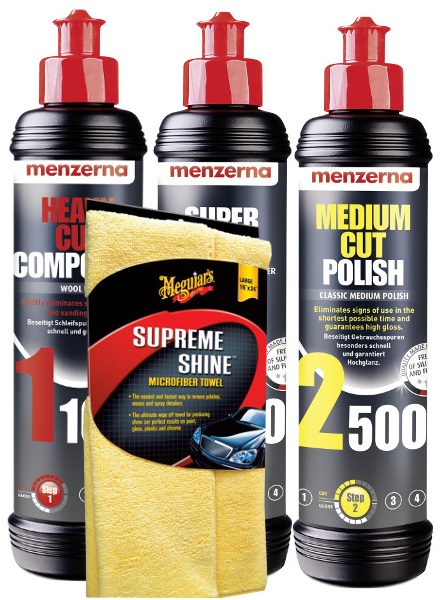 MENZERNA PASTY FG500+PF2500+SF3500+MIKROFIBRA MEGUIAR'S - Petrostar