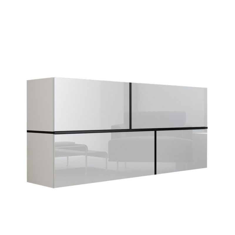 Komoda MIRJAN 24 Goya biały połysk + czarny 1 szt.