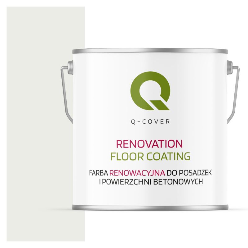 Farba Renowacyjna do Posadzek i Powierzchni Betonowych Q-Cover Biały Sygnałowy RAL9003 Półmat 5L