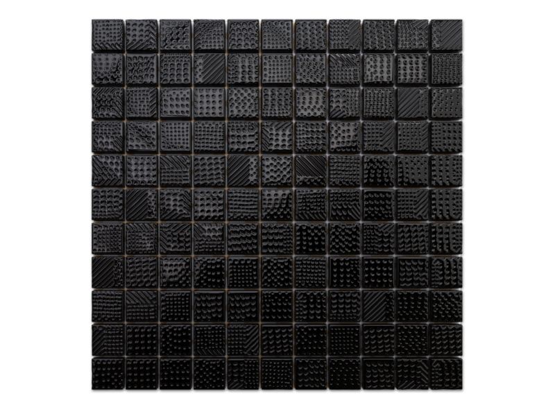 Mozaika szklana Ilcom czarna nero sweter 30x30cm 1 szt.