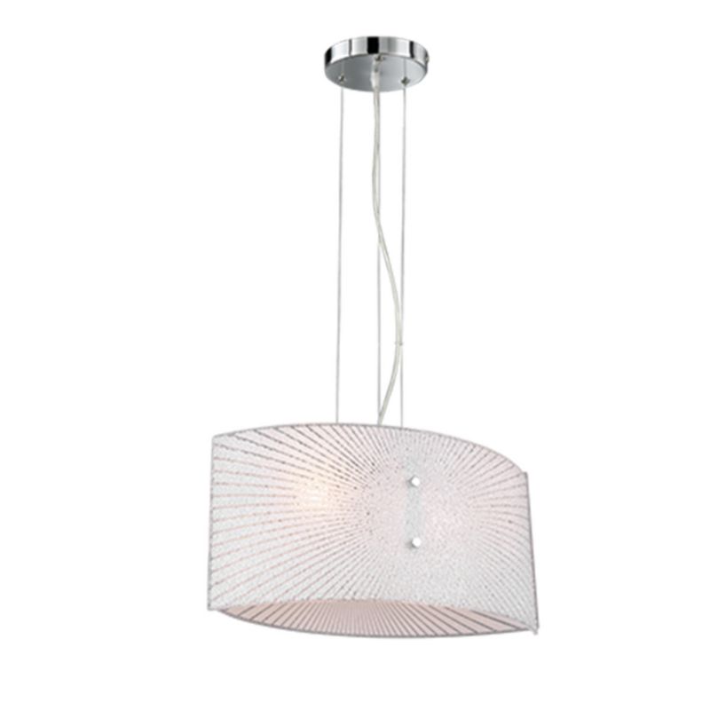 Lampa sufitowa wisząca Trio Elisa srebrno-biała wym: 150 x 40 x 40 cm 2xE27 x 1 szt.