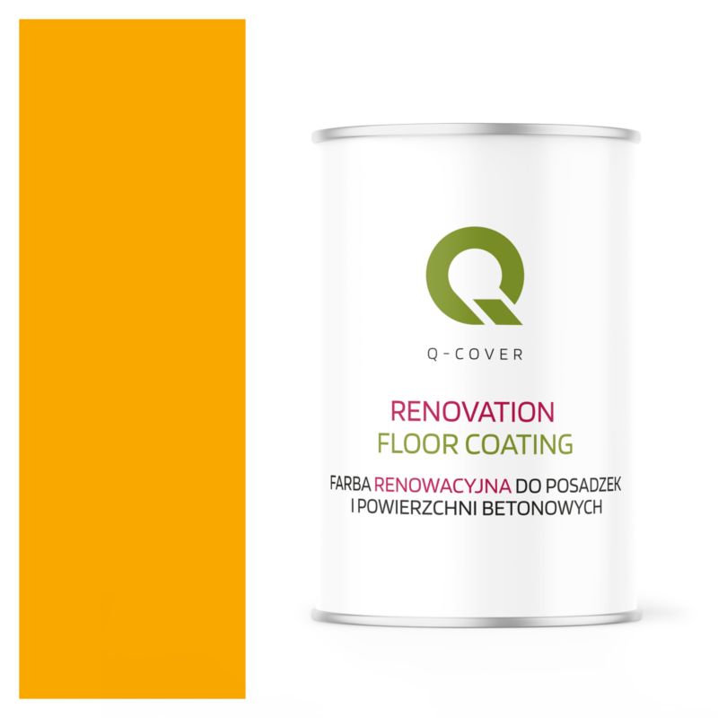 Farba Renowacyjna do Posadzek i Powierzchni Betonowych Q-Cover Żółty Sygnałowy RAL1003 Półmat 1L