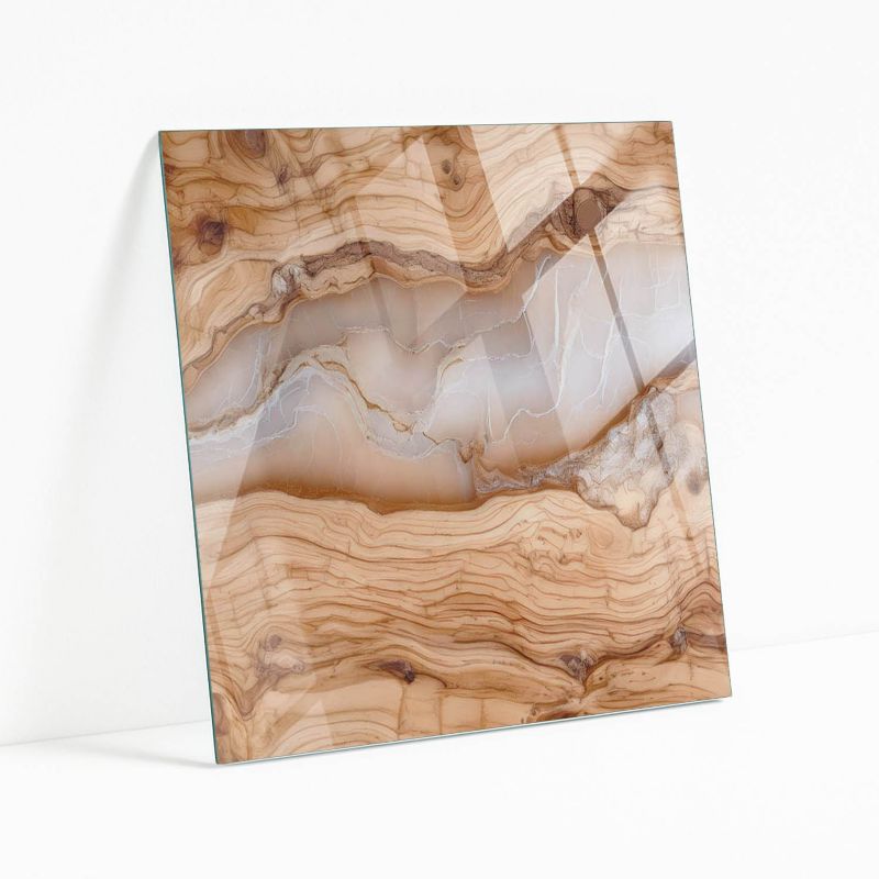 Blat Szklany z Nadrukiem Wallfluent 60x60 cm Drewno z żywicznymi akcentami 1 szt.