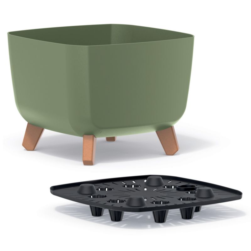 Doniczka EDANTI Ogrodowa 29 cm Na Nóżkach Dekoracyjna Zielony 1 szt.