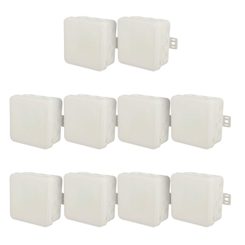 Puszka natynkowa EDO hermetyczna elastyczna 100x100x41mm 12-wlotowa, zamknięcie "na klik" IP54 biała 10szt.