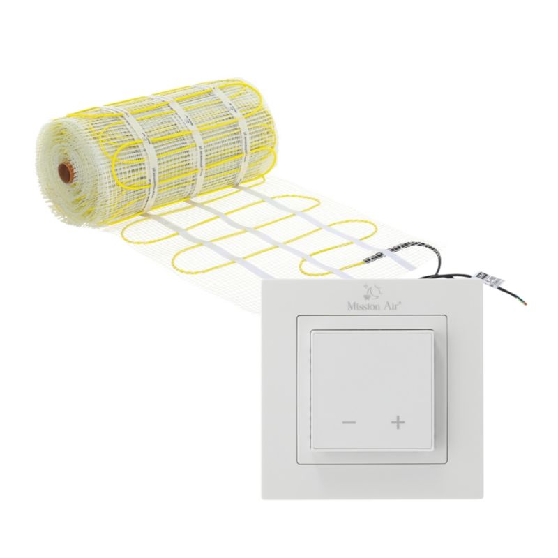 Zestaw mat grzewczych pod płytki Mission Air MA-160 5m² + Aries LCD Biały 1szt