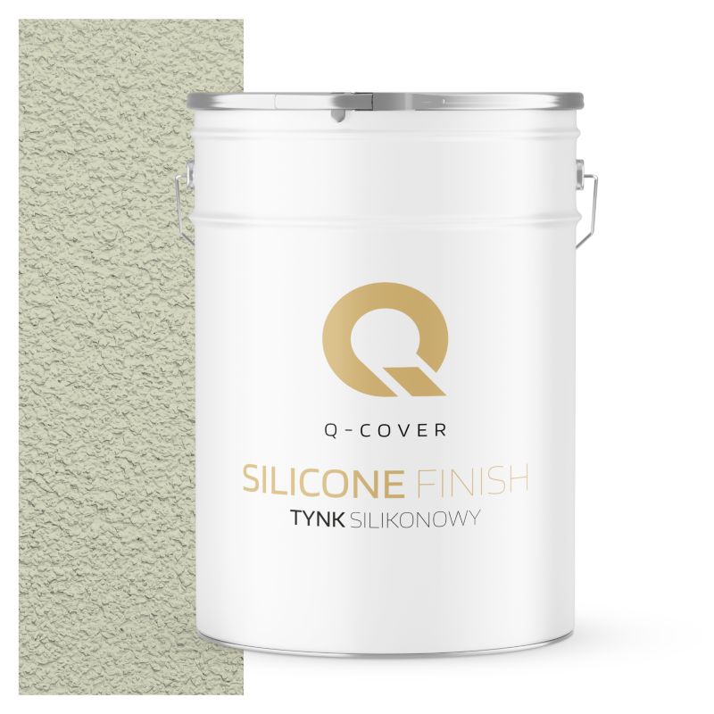 Tynk Silikonowy Elewacyjny Baranek 3.0mm Q-Cover Biel złamana w zielony F481 25KG